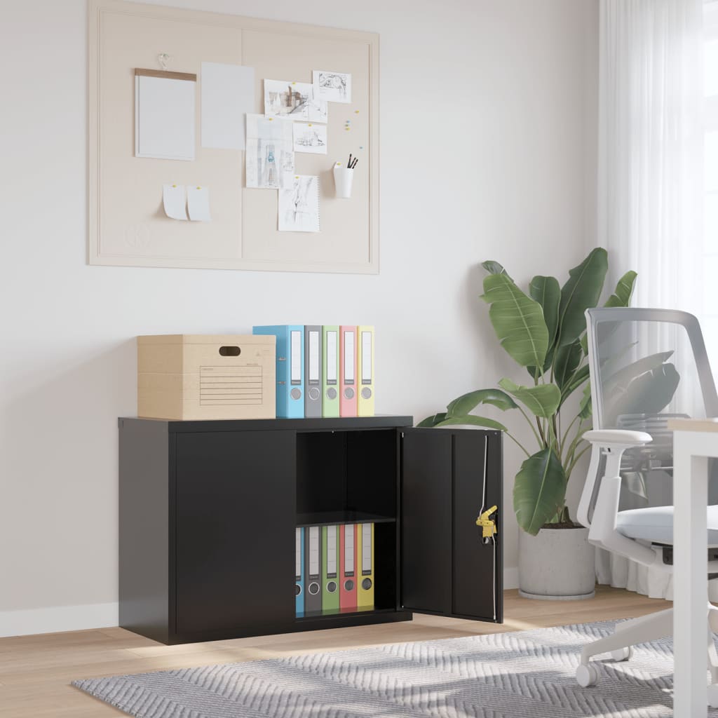 Office Cabinet 90X40X140Cm Steel Grey