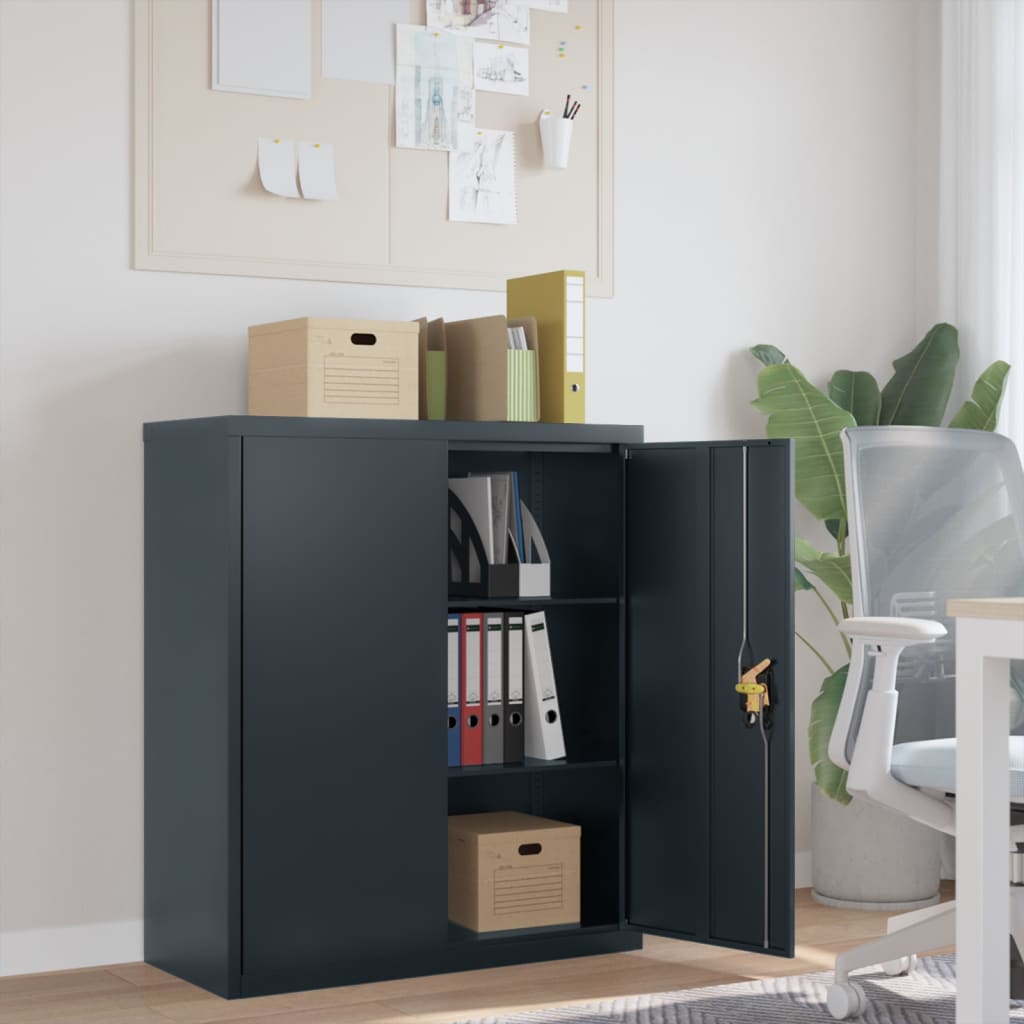 Office Cabinet 90X40X140Cm Steel Grey