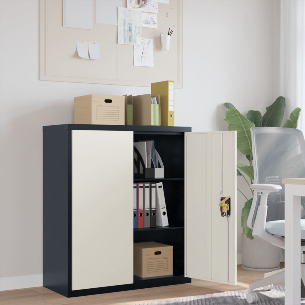 Office Cabinet 90X40X140Cm Steel Grey