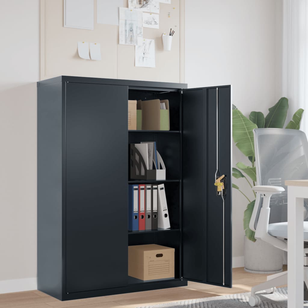 Office Cabinet 90X40X140Cm Steel Grey