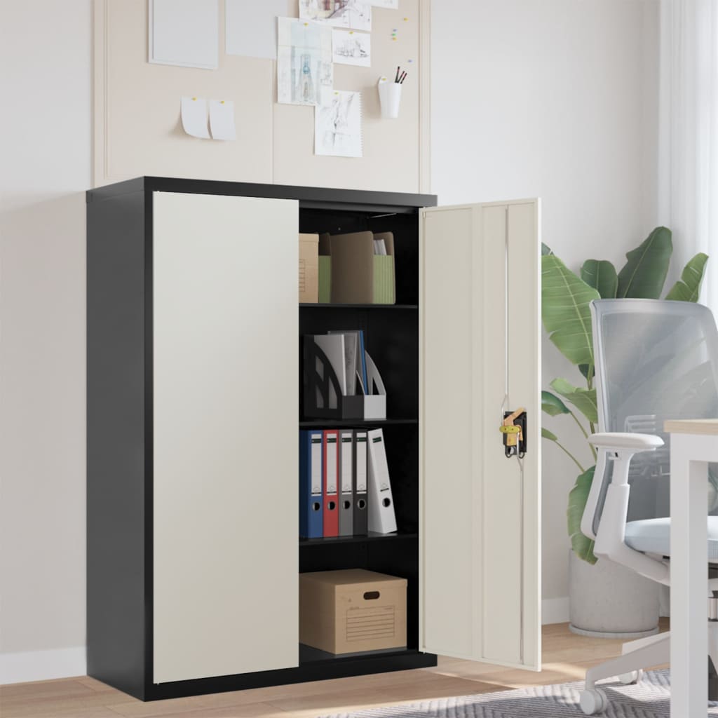 Office Cabinet 90X40X140Cm Steel Grey