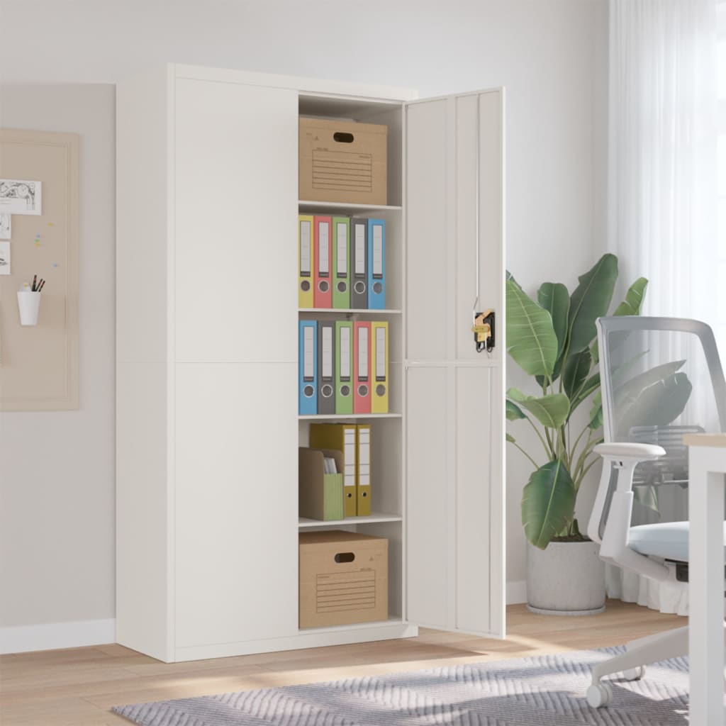 Office Cabinet 90X40X140Cm Steel Grey