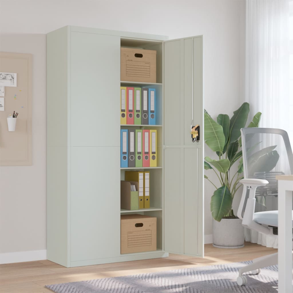 Office Cabinet 90X40X140Cm Steel Grey