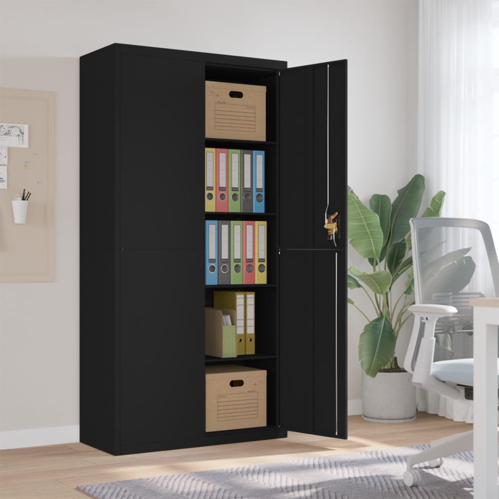 Office Cabinet 90X40X140Cm Steel Grey