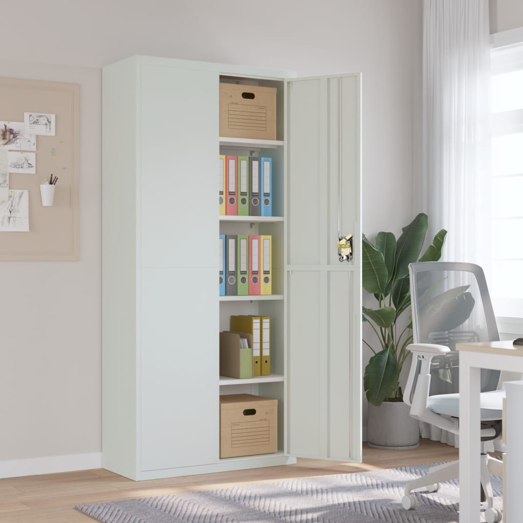 Office Cabinet 90X40X140Cm Steel Grey
