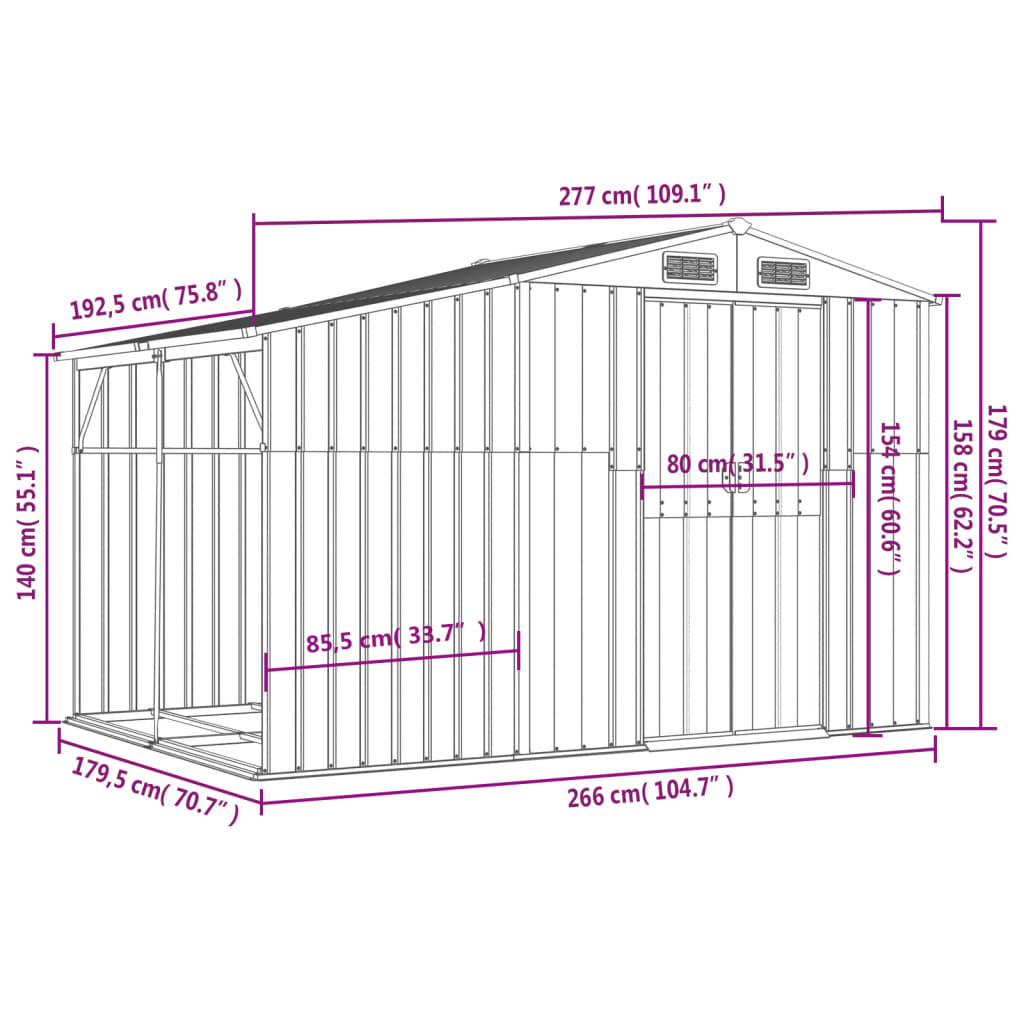 Garden Shed Galvanised Steel