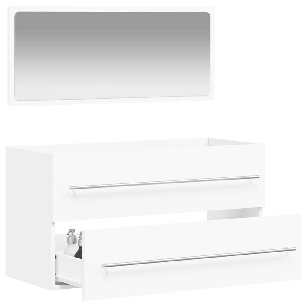 Bathroom Cabinet With Mirror Engineered Wood