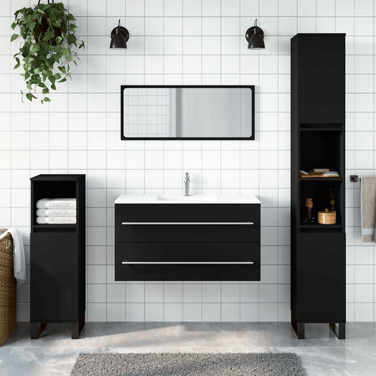 Bathroom Cabinet With Mirror Engineered Wood