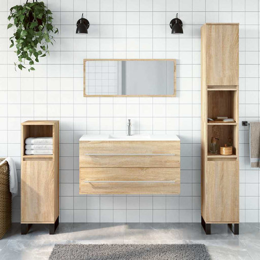 Bathroom Cabinet With Mirror Engineered Wood