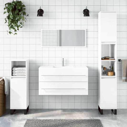 Bathroom Cabinet With Mirror Engineered Wood
