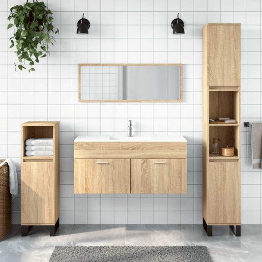 Bathroom Cabinet With Mirror Engineered Wood