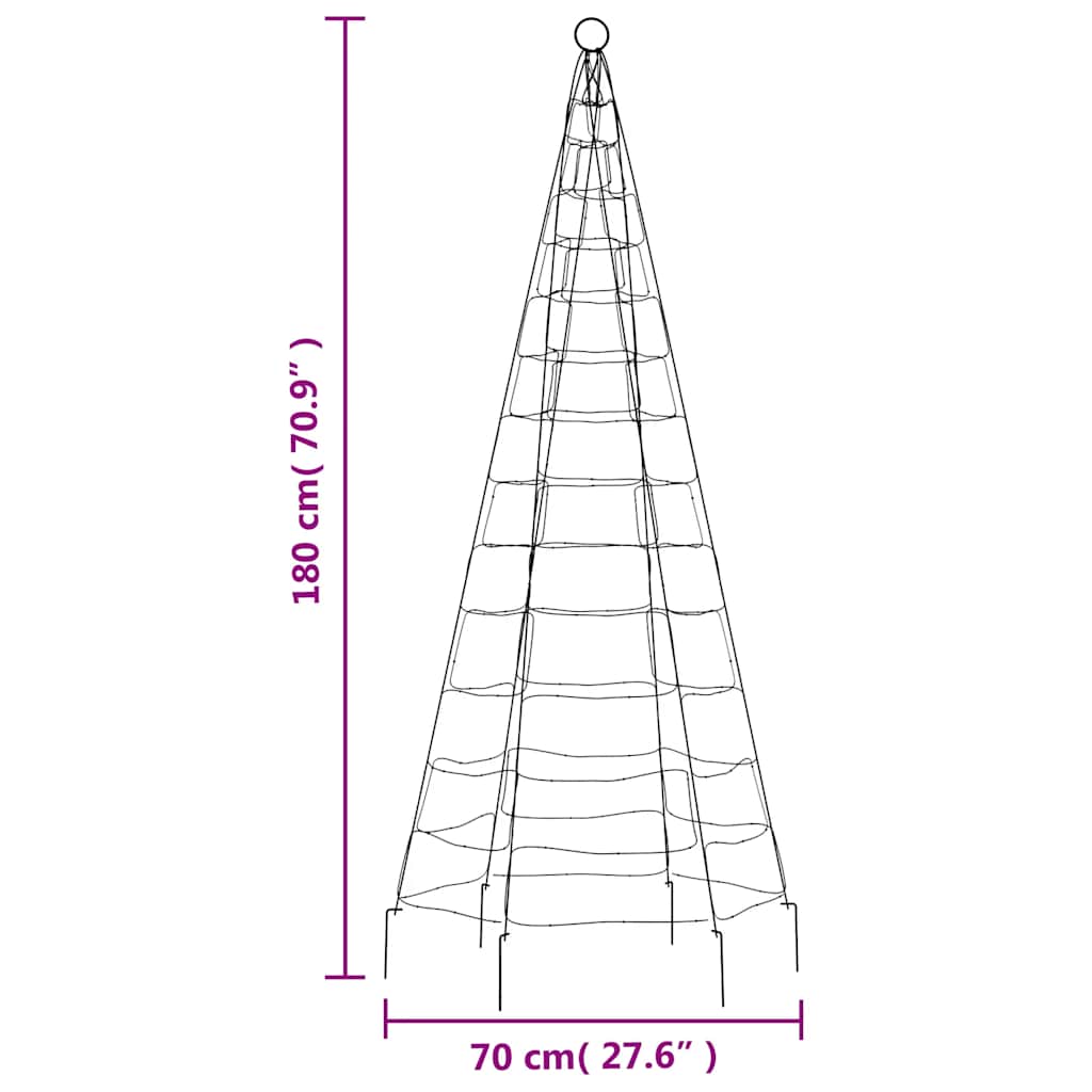 Led Christmas Tree On Flagpole 200 Leds