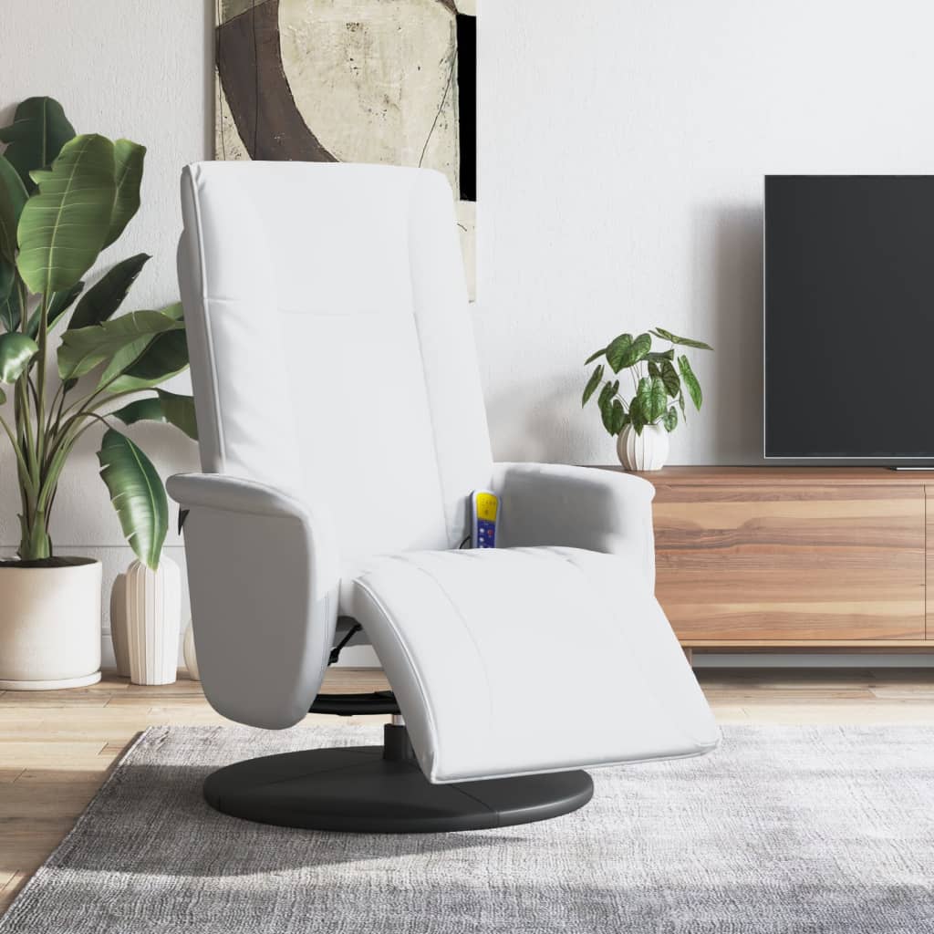 Massage Recliner Chair With Footrest Faux Leather