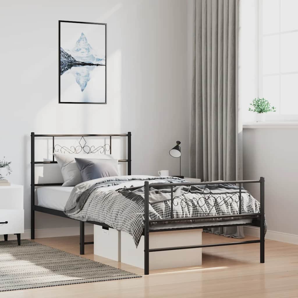 Metal Bed Frame Without Mattress 90X200Cm