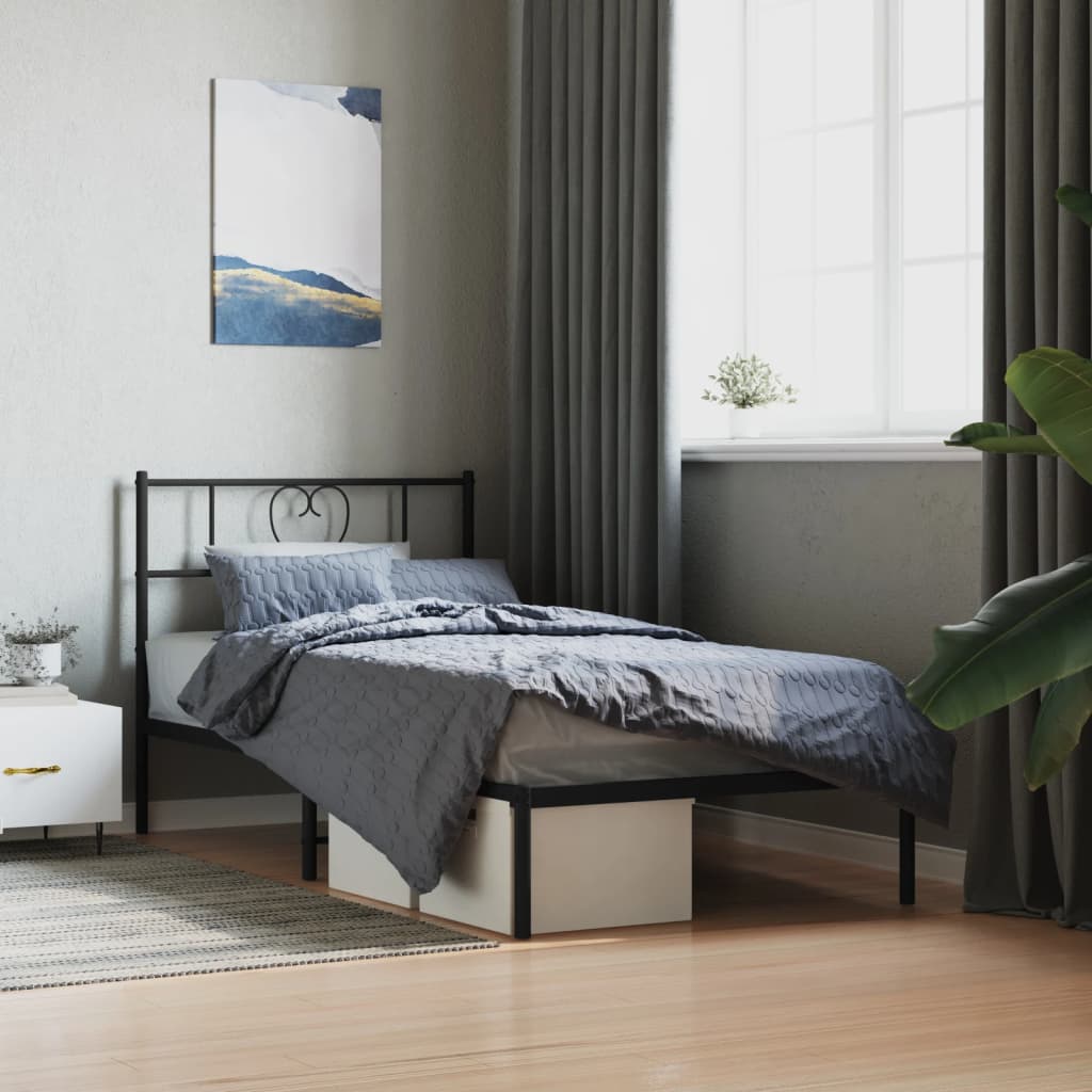 Metal Bed Frame Without Mattress With Footboard 75X190Cm