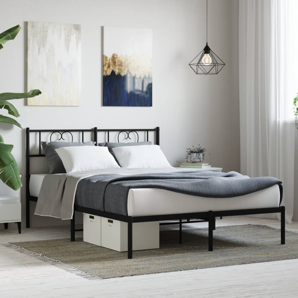 Metal Bed Frame Without Mattress With Footboard 75X190Cm