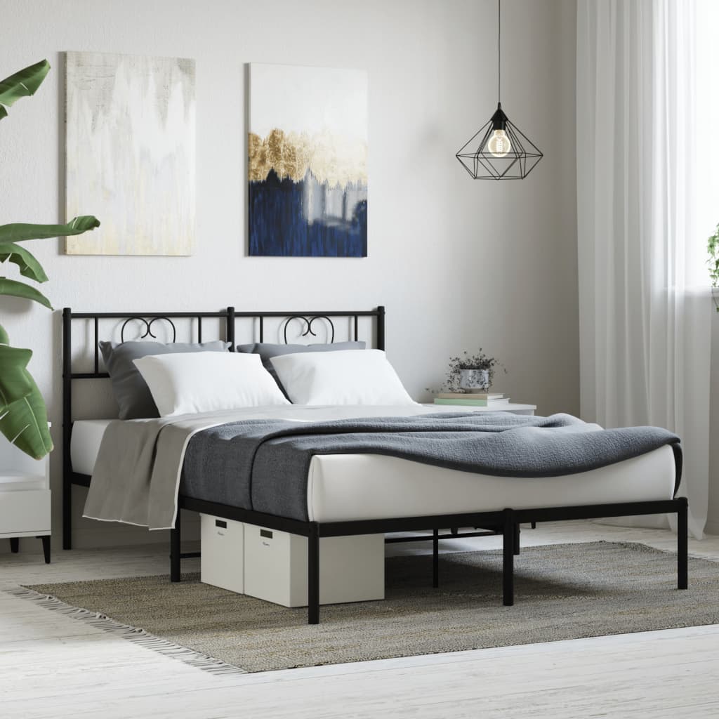Metal Bed Frame Without Mattress With Footboard 75X190Cm