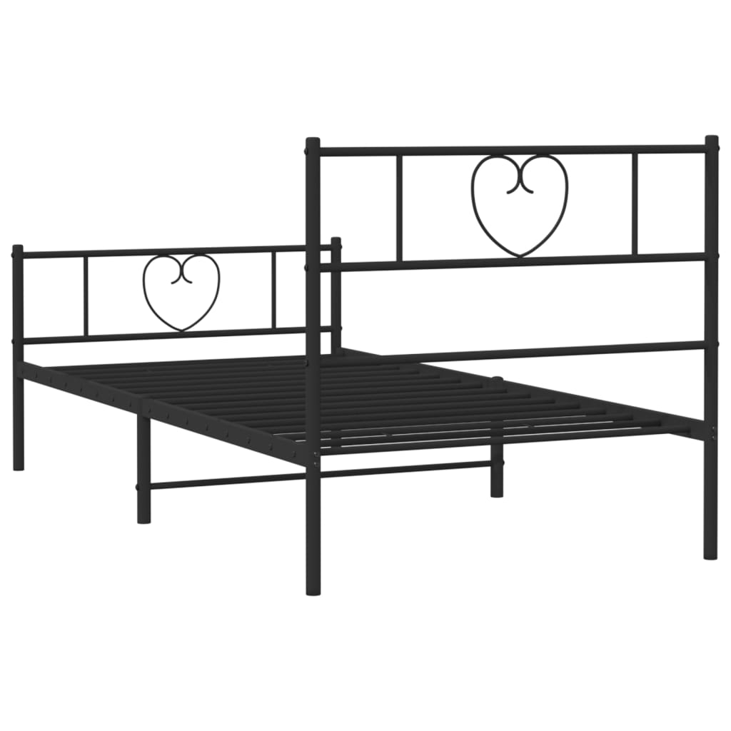 Metal Bed Frame Without Mattress With Footboard 75X190Cm