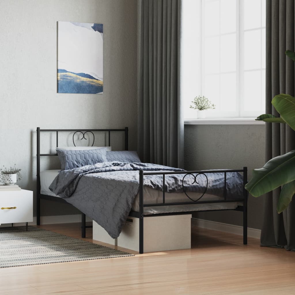 Metal Bed Frame Without Mattress With Footboard 75X190Cm