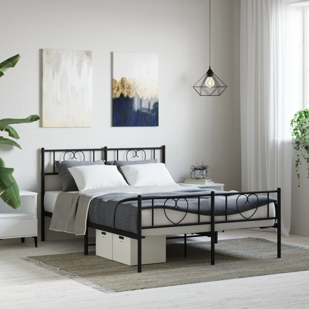 Metal Bed Frame Without Mattress With Footboard 75X190Cm