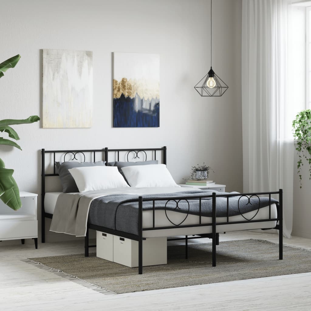 Metal Bed Frame Without Mattress With Footboard 75X190Cm