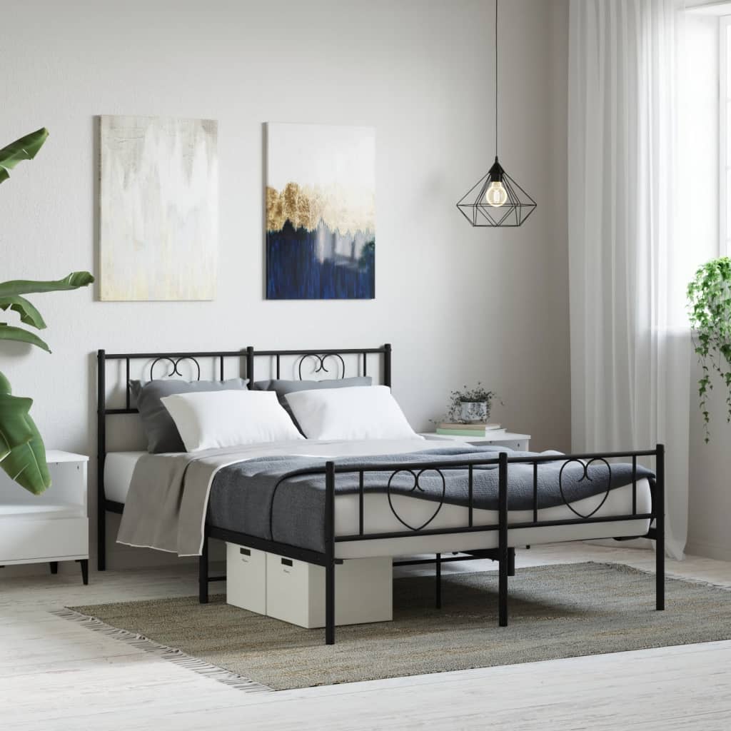 Metal Bed Frame Without Mattress With Footboard 75X190Cm