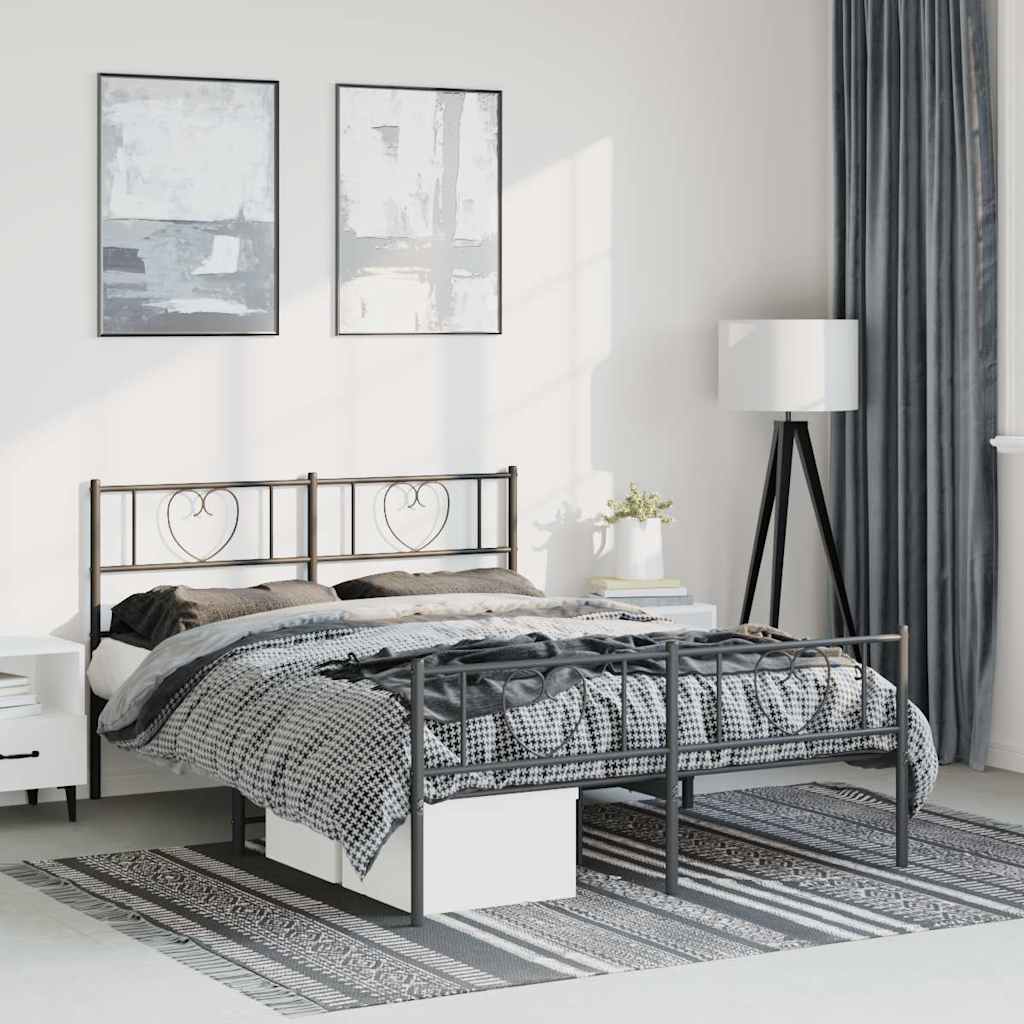 Metal Bed Frame Without Mattress With Footboard 75X190Cm