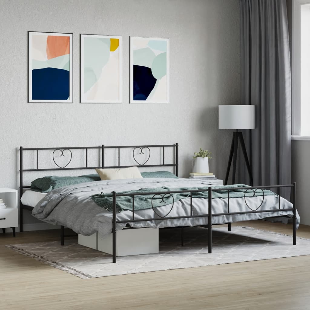 Metal Bed Frame Without Mattress With Footboard 75X190Cm