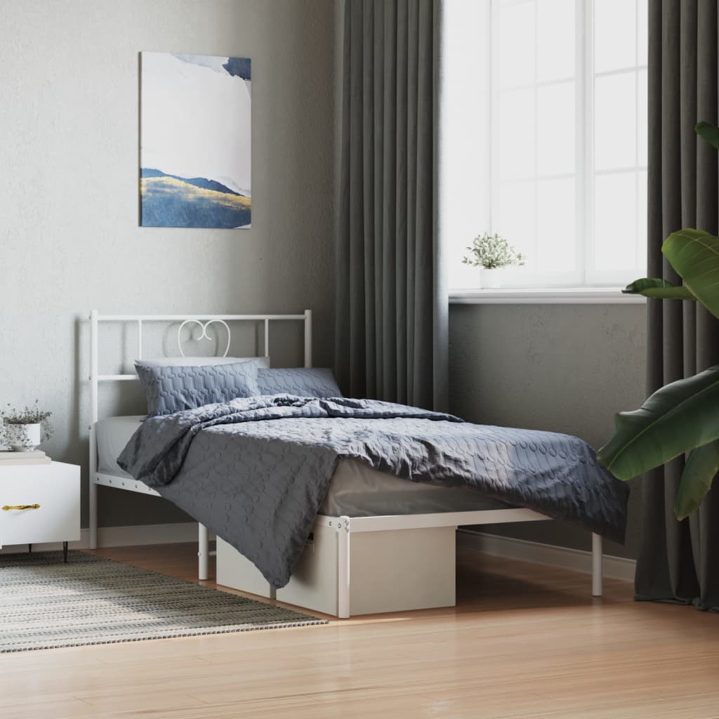Metal Bed Frame Without Mattress With Footboard 75X190Cm