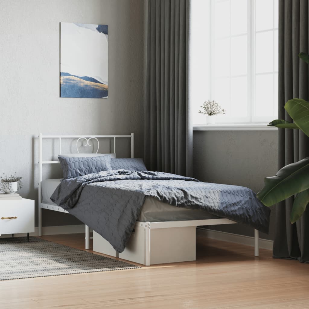 Metal Bed Frame Without Mattress With Footboard 75X190Cm