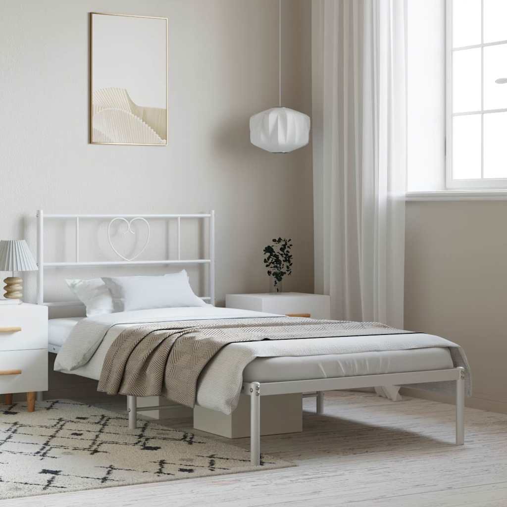 Metal Bed Frame Without Mattress With Footboard 75X190Cm