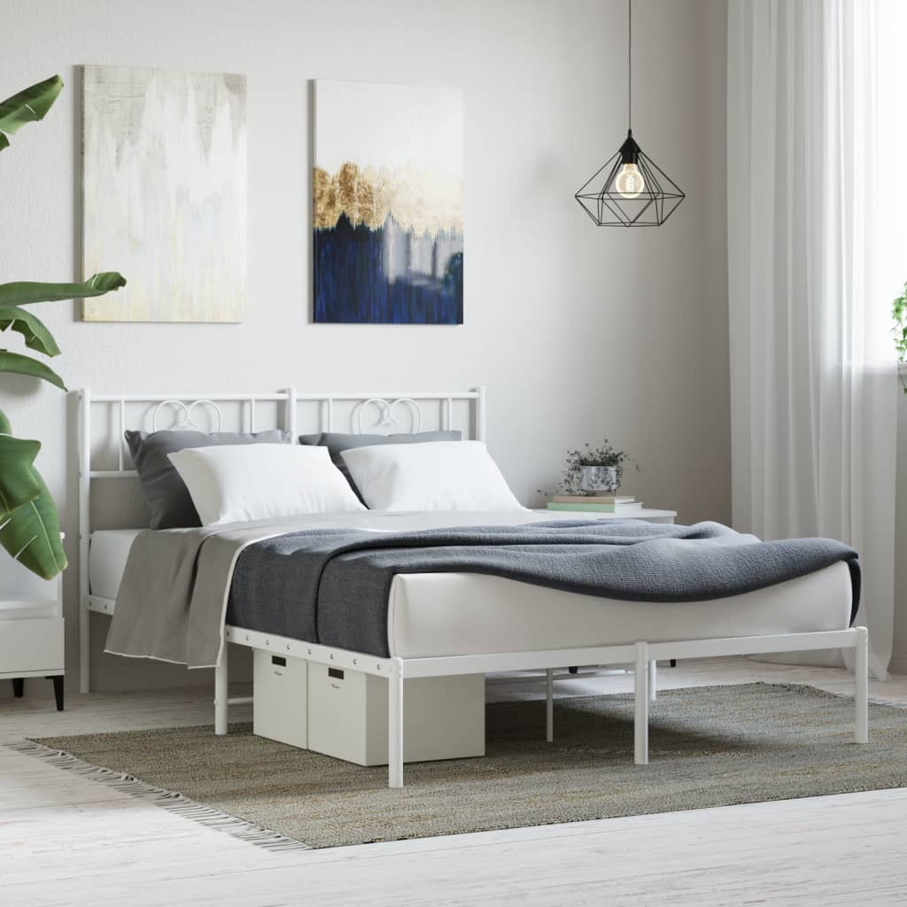 Metal Bed Frame Without Mattress With Footboard 75X190Cm