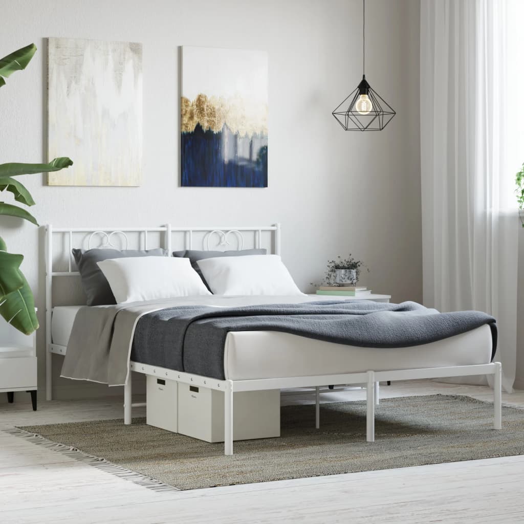 Metal Bed Frame Without Mattress With Footboard 75X190Cm