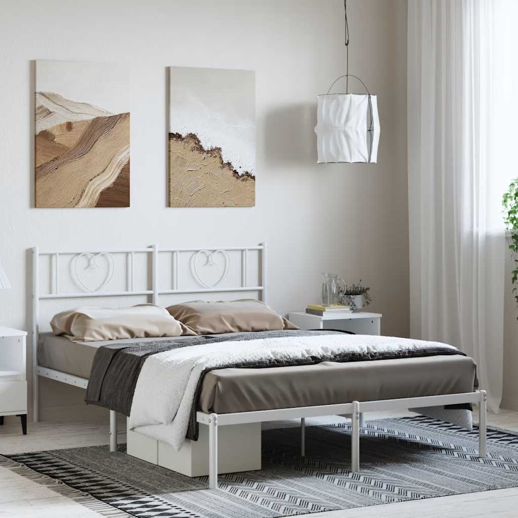 Metal Bed Frame Without Mattress With Footboard 75X190Cm