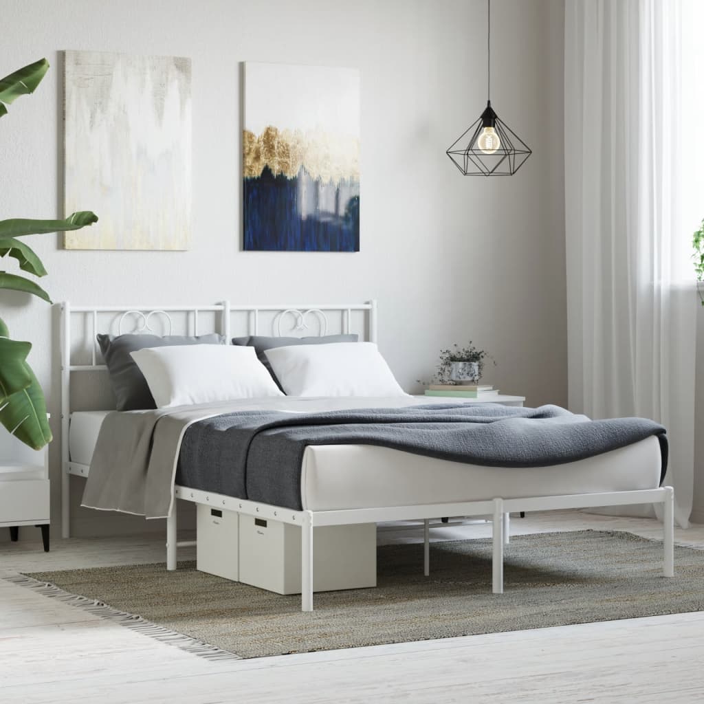 Metal Bed Frame Without Mattress With Footboard 75X190Cm