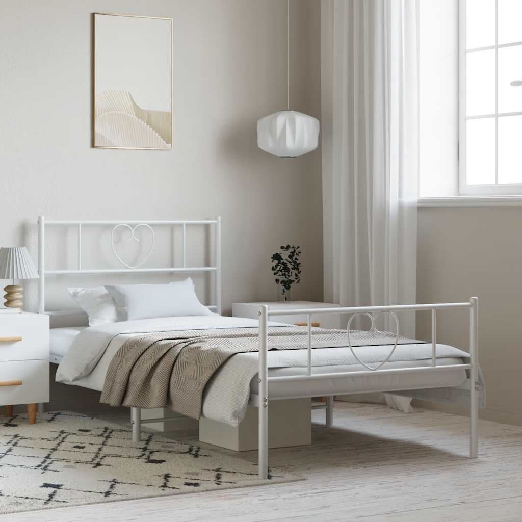 Metal Bed Frame Without Mattress With Footboard 75X190Cm