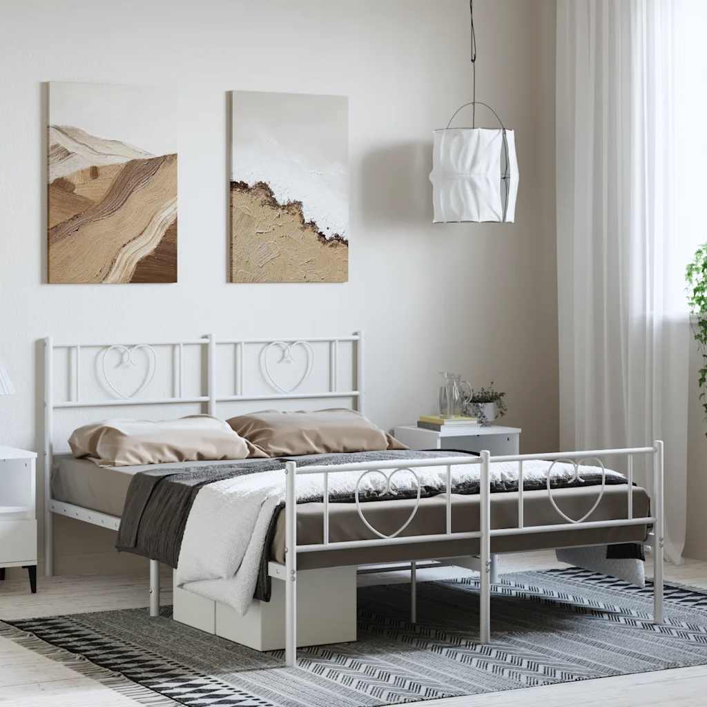 Metal Bed Frame Without Mattress With Footboard 75X190Cm