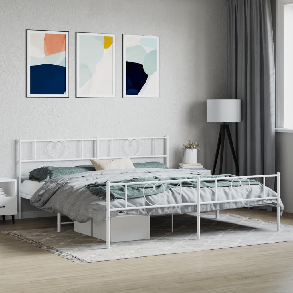 Metal Bed Frame Without Mattress With Footboard 75X190Cm