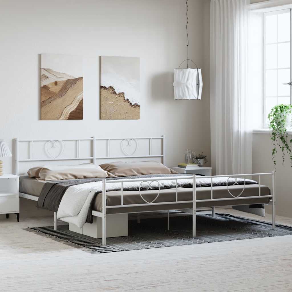 Metal Bed Frame Without Mattress With Footboard 75X190Cm