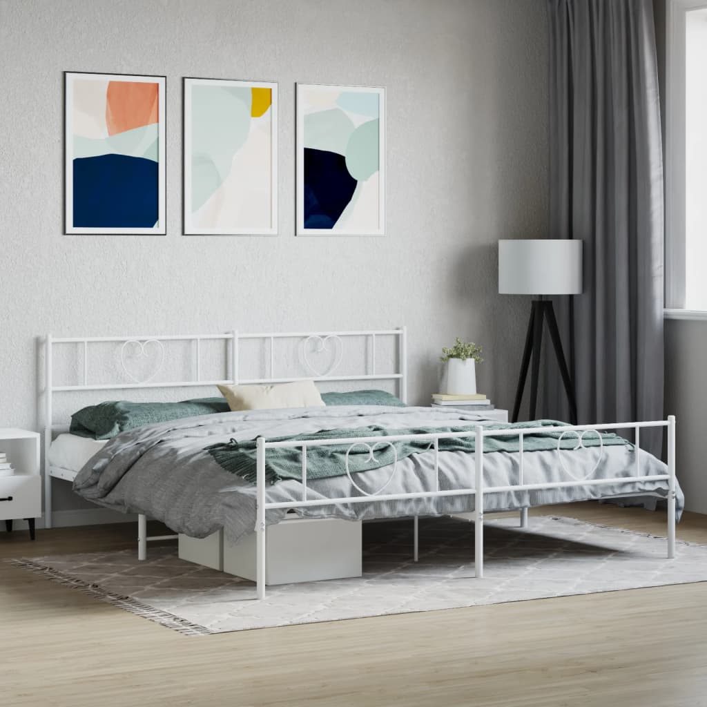 Metal Bed Frame Without Mattress With Footboard 75X190Cm