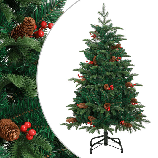 Artificial Hinged Christmas Tree With Cones And Berries