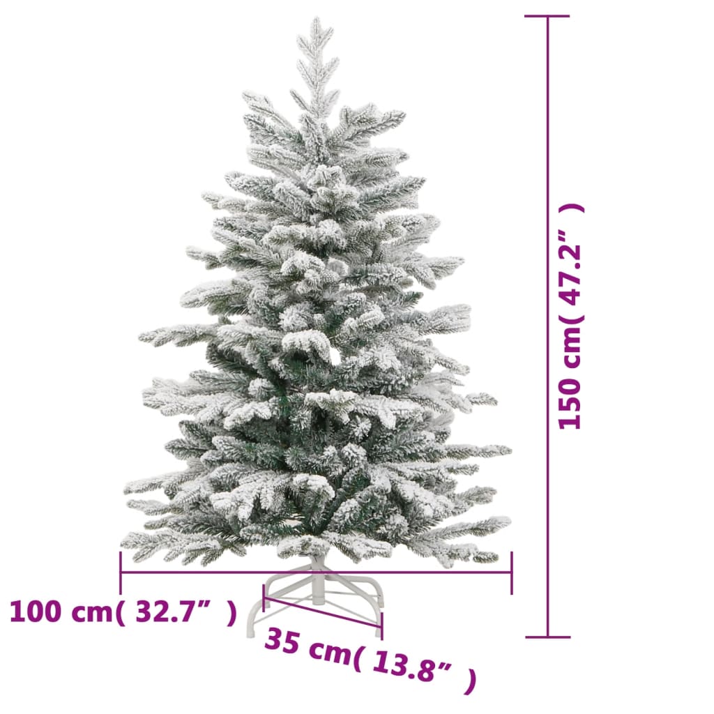 Artificial Hinged Christmas Tree With Flocked Snow
