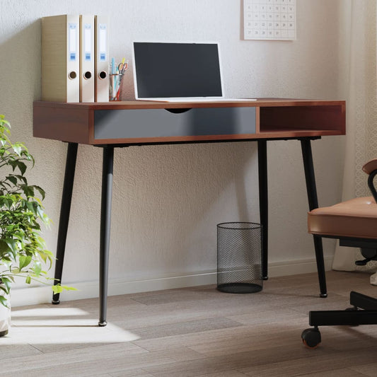 Computer Desk With Drawer Brown 110X50X75 Cm Engineered Wood