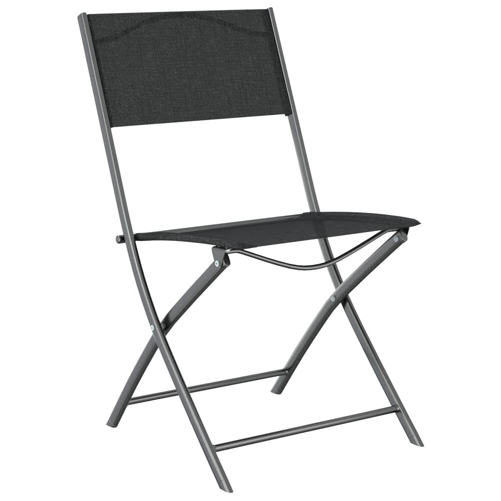 3 Piece Garden Dining Set Black Steel