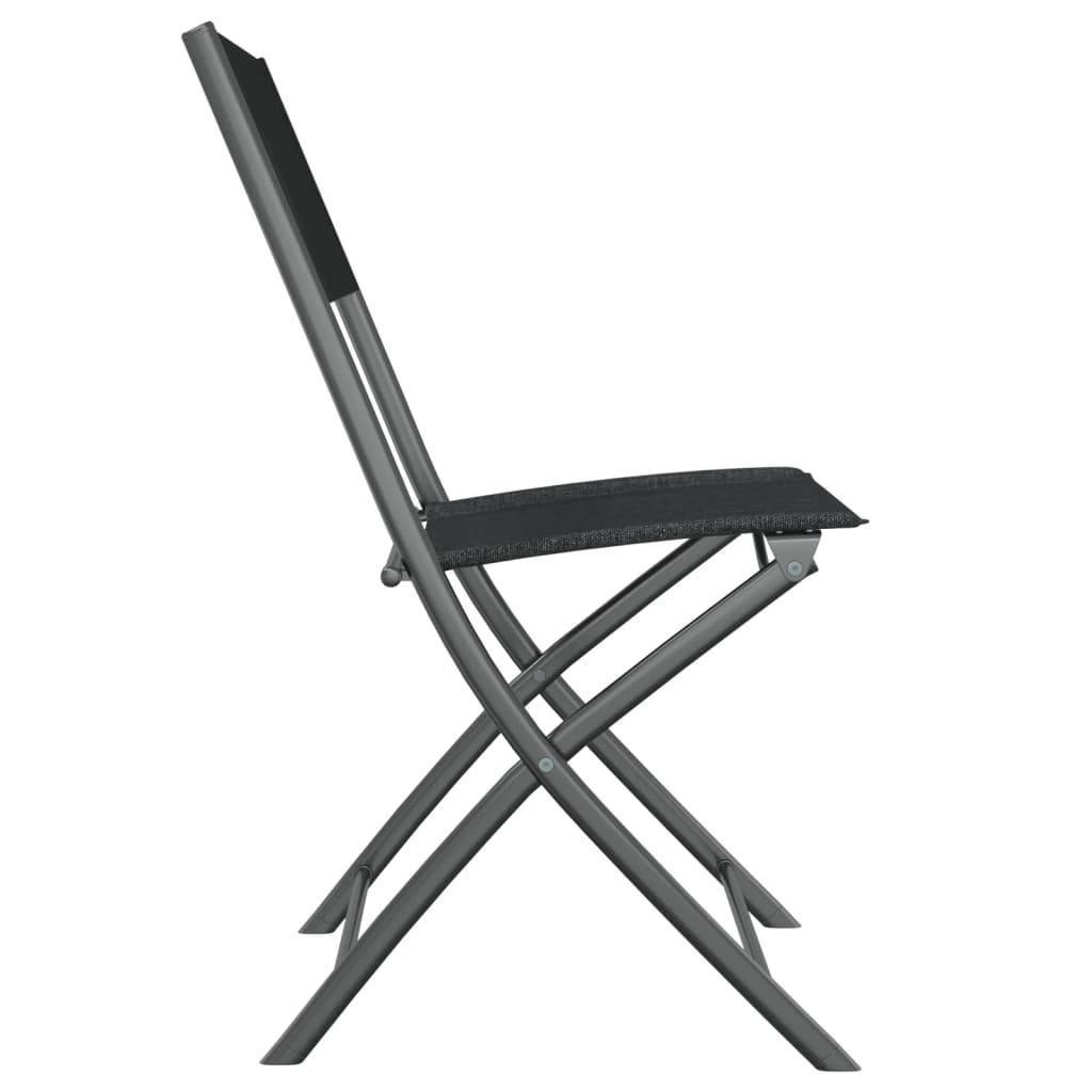 3 Piece Garden Dining Set Black Steel