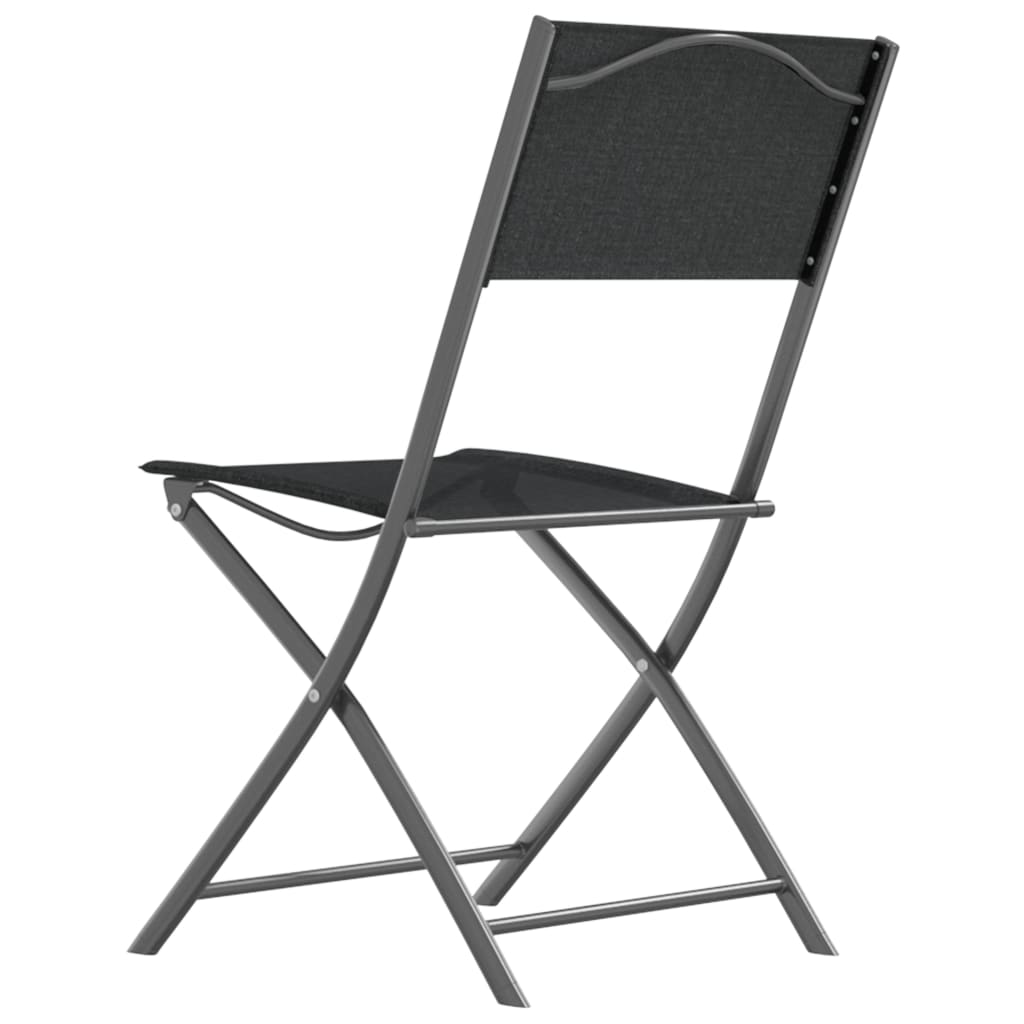 3 Piece Garden Dining Set Black Steel