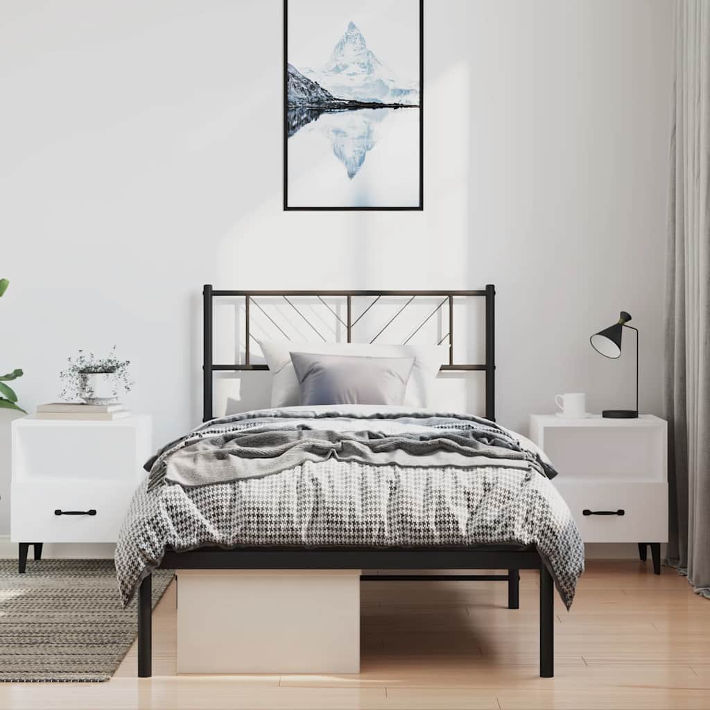 Metal Bed Frame Without Mattress With Footboard 75X190Cm