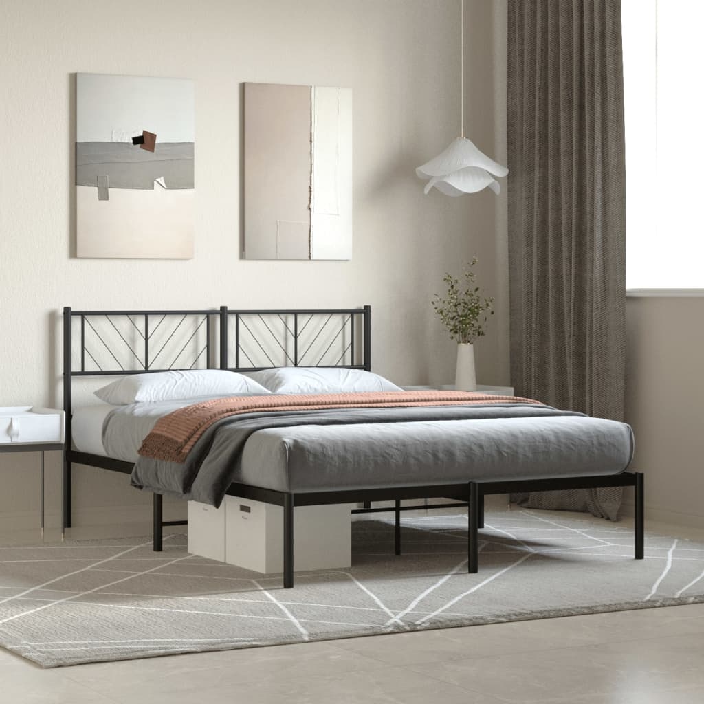 Metal Bed Frame Without Mattress With Footboard 75X190Cm