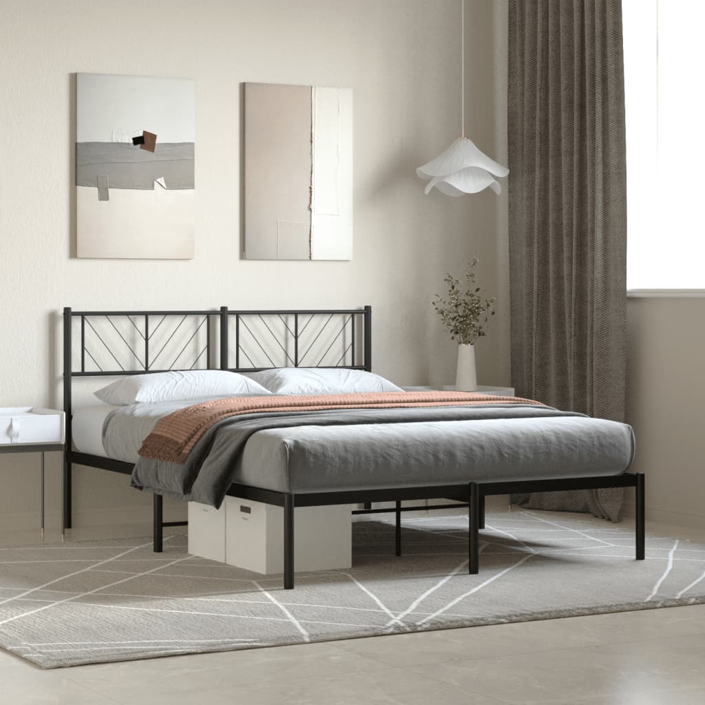 Metal Bed Frame Without Mattress With Footboard 75X190Cm