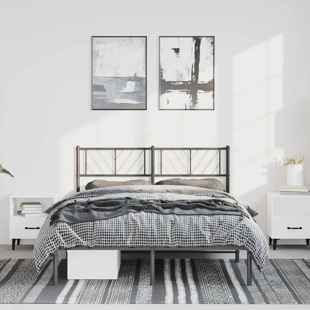 Metal Bed Frame Without Mattress With Footboard 75X190Cm